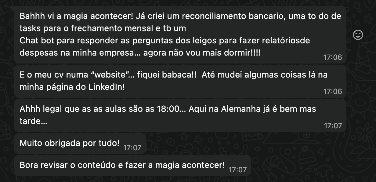 Depoimento de aluno