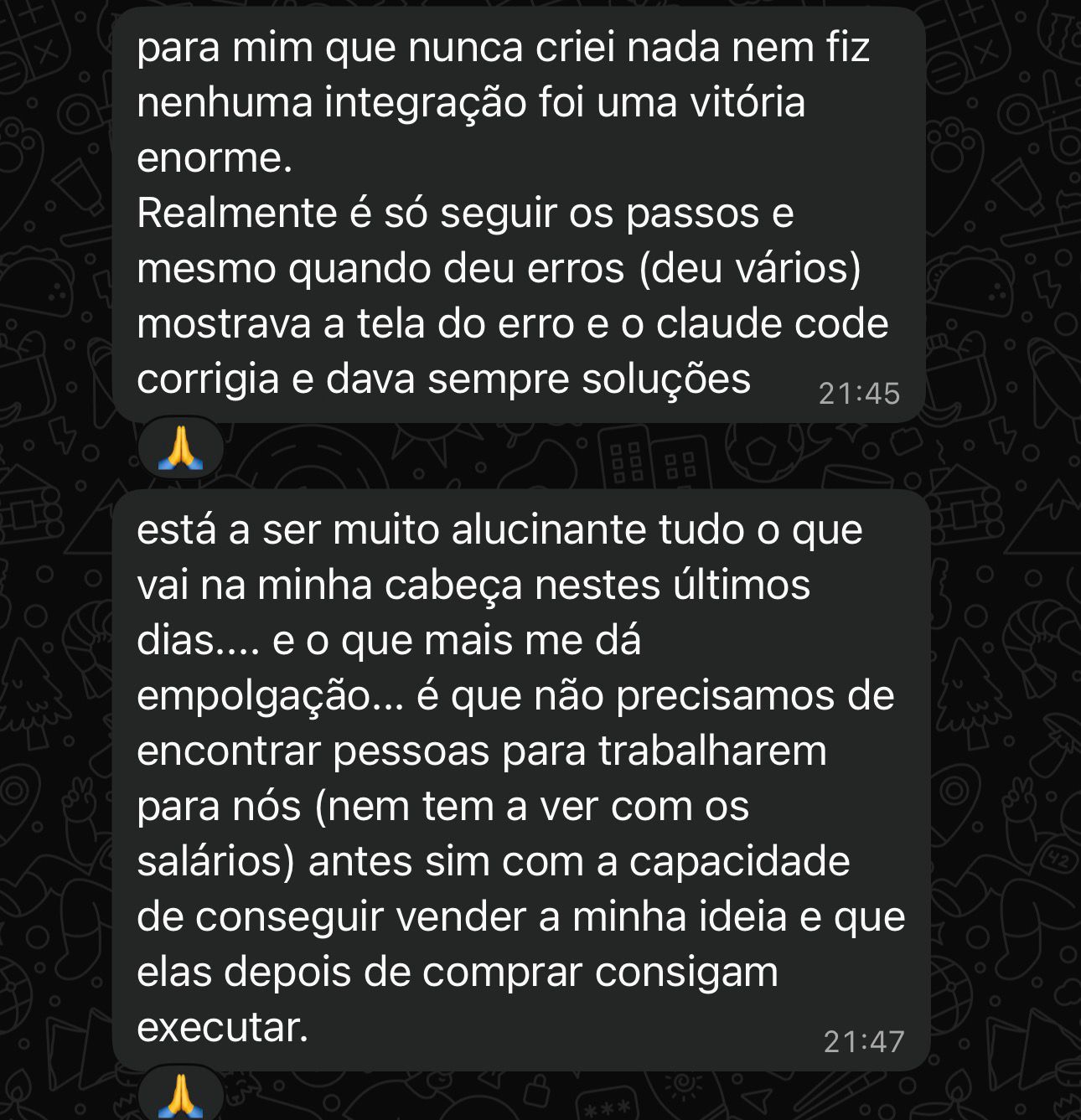Depoimento de aluno
